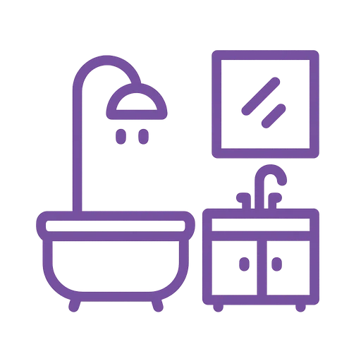 Custom bathroom remodeling icon